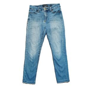 Lucky Brand Hayden Crop Jeans Women’s 6 / 28 Blue Raw Hem Stretch Denim
